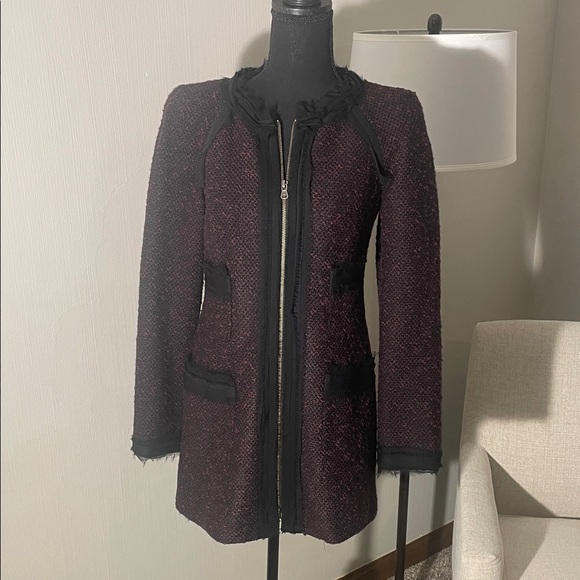 Nanette Lenore Elegant Women's Tweed Jacket - Black and Purple - Picture 1 of 7